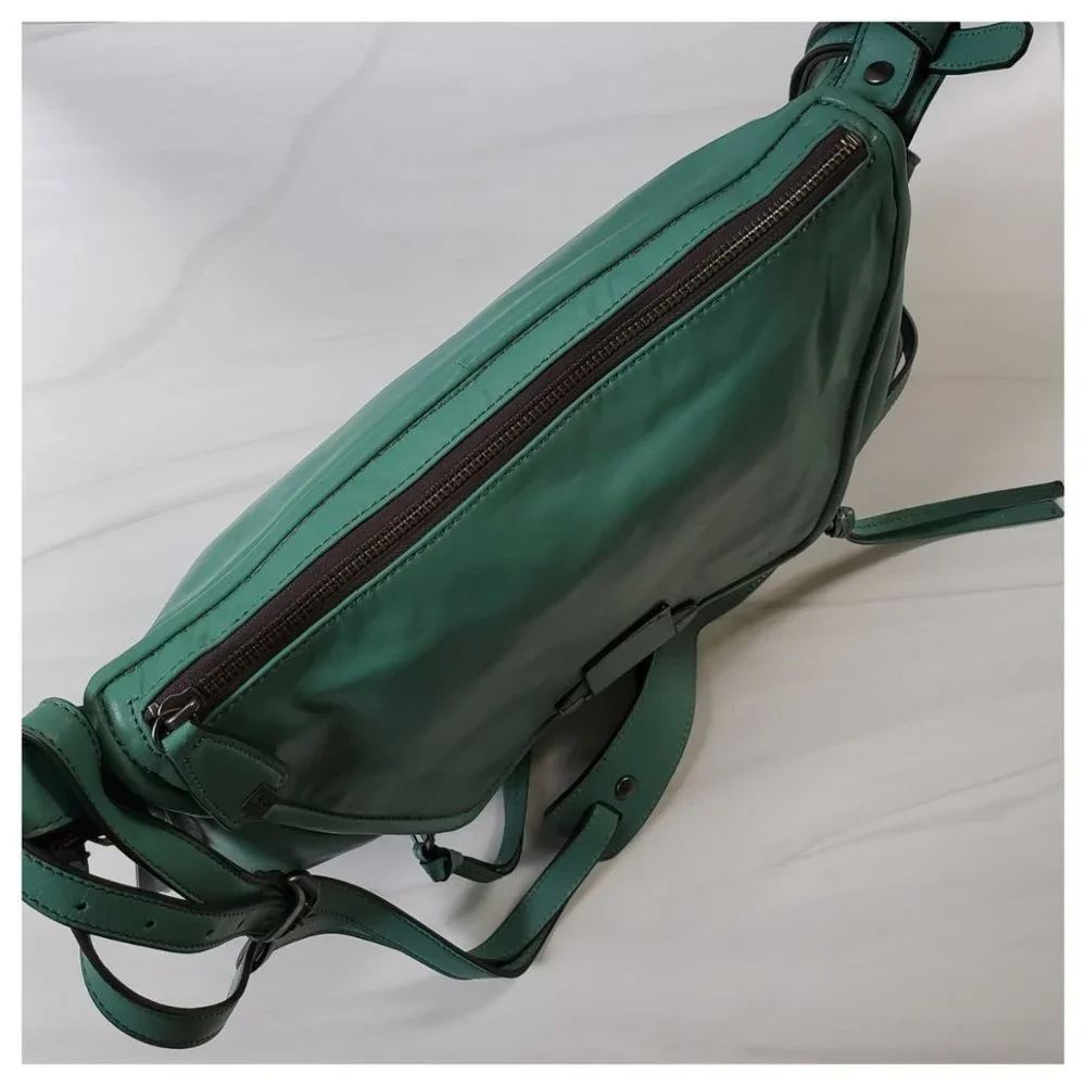 NWT Kooba Leroy Leather Cross Body Bag in Sea Glass blue teal - Picture 7 of 16